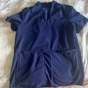 Scrub- Navy Figs- 4 pocket scrub top